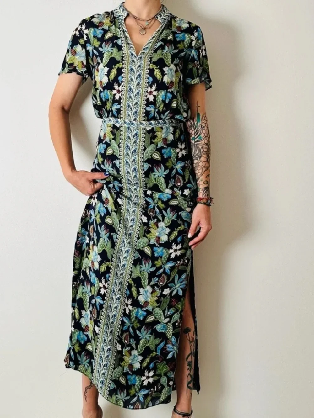 NWT TORY BURCH Garden Wisteria Size 14 Floral Silk Dress